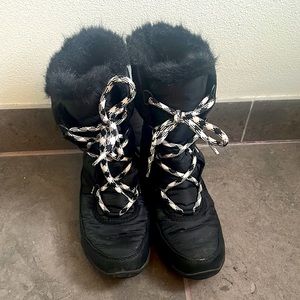 Sorel Womens Winter Boots Black Size 9 Fur Lined